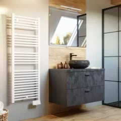 Электрический полотенцесушитель Atlantic Theola Digital NW 300W белый узкий